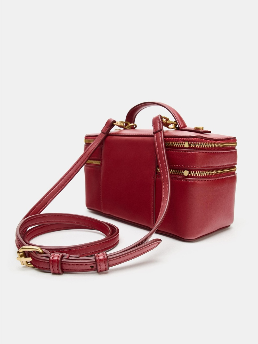 Zara Red Double-Zip Vanity Case - Picture 2 of 8